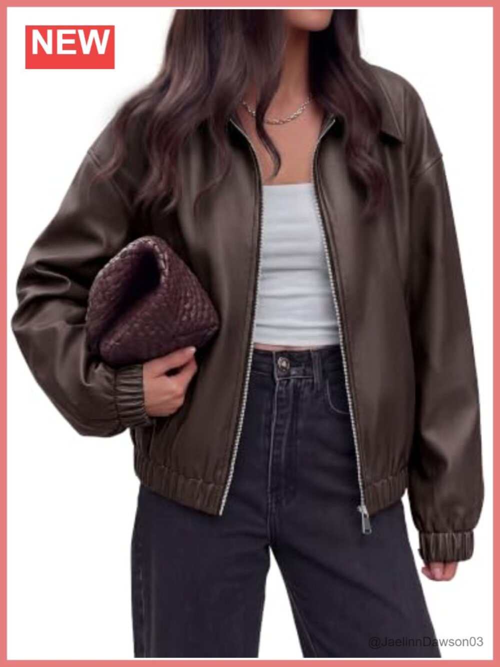 Faux Leather Jacket Women Oversized Zip Up Bomber Coat